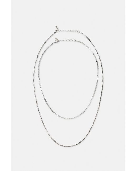 Pull&Bear 2Er-Pack Halsketten in White für Herren
