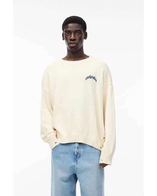 Pull Bear Ripped Stwd Jumper in White for Men Lyst UK