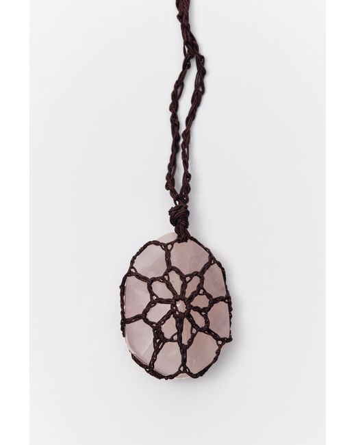 Pull&Bear Multicolor Macramé Stone Pendant