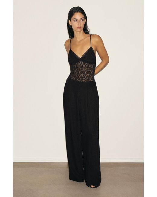 Pull&Bear Black Darted Smart Trousers