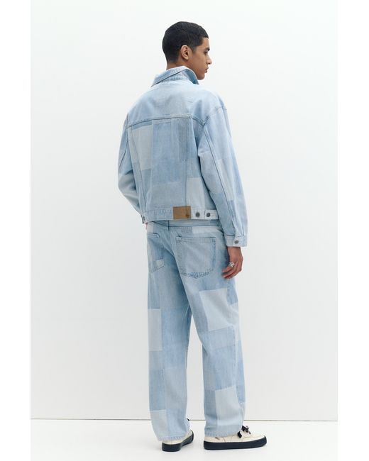 Pull&Bear Baggy Jeans Met Patchworkruit in het Blue voor heren