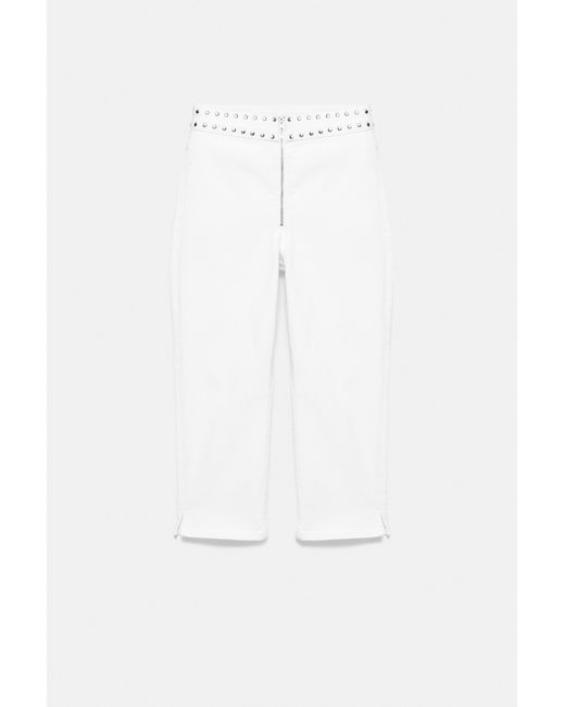 Pull&Bear Witte Capri Jeans Met Studs in het White