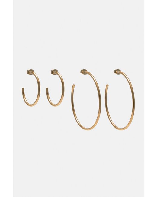 Pull&Bear Metallic Pack Of 2 Basic Hoop Earrings