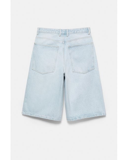 Pull&Bear Blue Stwd Corporation Graphic Jorts for men