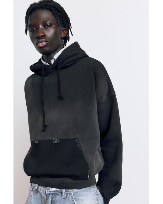 Sweat À Capuche Délavé Pull&Bear pour homme en coloris Black