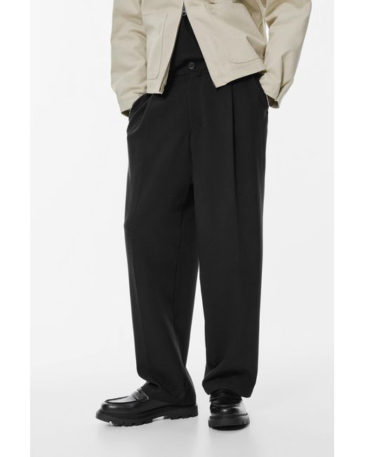 Pull&Bear Black Tailored Trousers for men