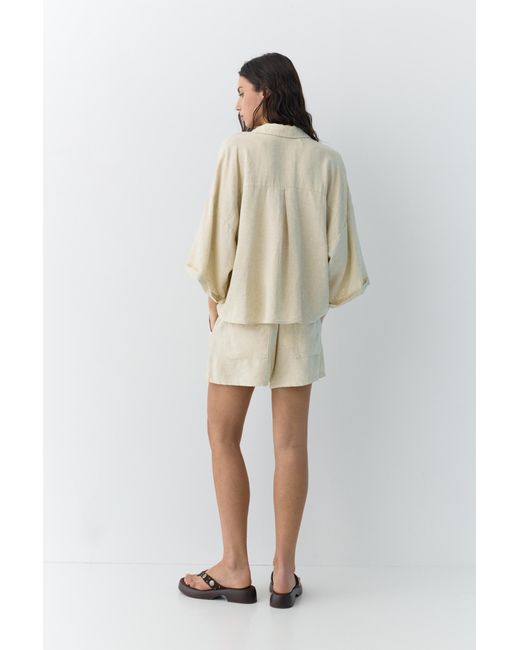 Pull&Bear Multicolor Linen Blend Shirt