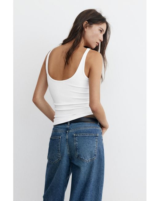 Pull&Bear Tanktop Met Modal in het White