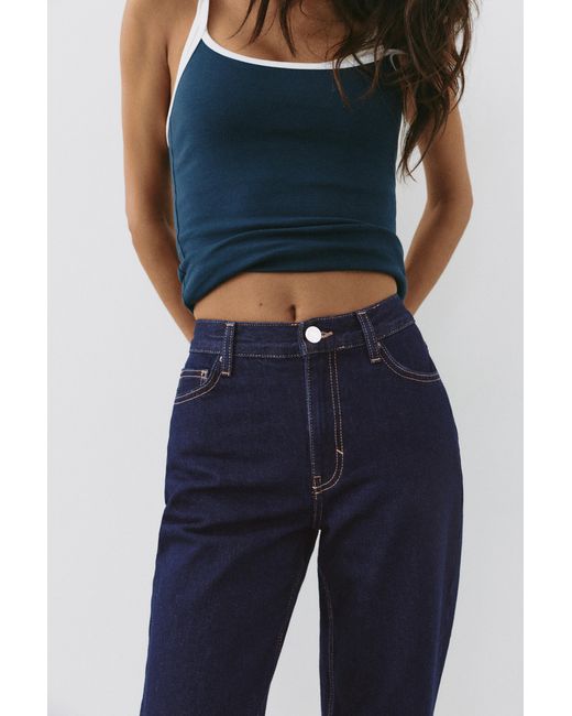 Pull&Bear Blue High-Waist Mom Jeans