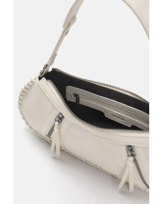 Pull&Bear Natural Schultertasche Mit Reißverschlüssen