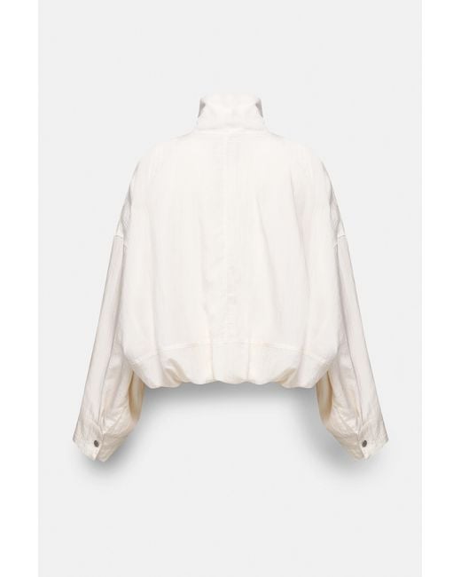 Pull&Bear White Balloon Jacket With A High Neck