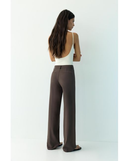 Pull&Bear Brown Full Length Smart Trousers
