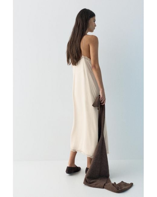 Robe Midi Nuisette Pull&Bear en coloris Natural