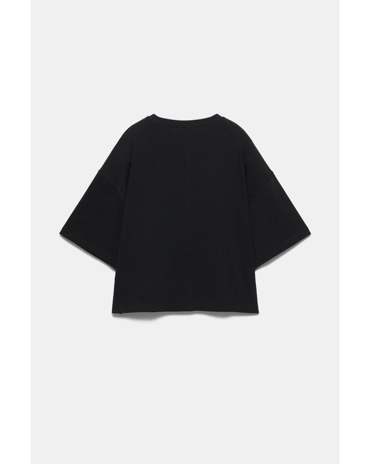 Pull&Bear Black Boxy Fit Short Sleeve T-Shirt