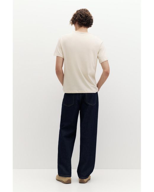 Pull&Bear Basic Slim Fit T-Shirt in het White voor heren