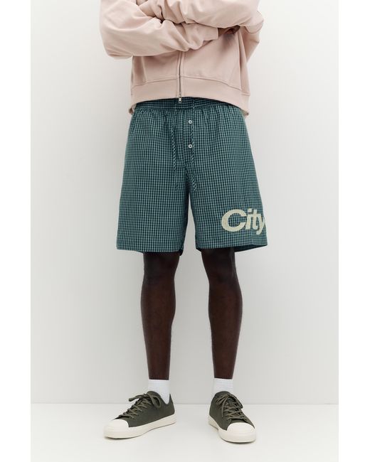 Pull&Bear Multicolor Checked Bermuda Shorts With Graphic for men