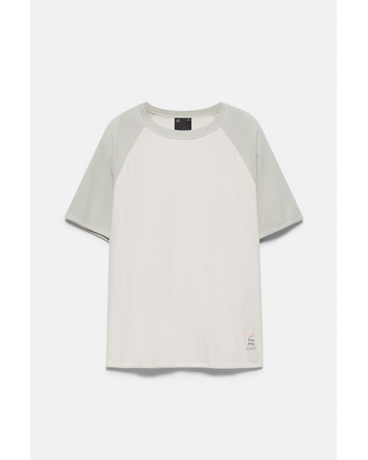 Pull&Bear Natural Short Sleeve Raglan T-Shirt for men