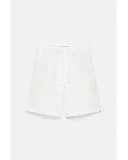 Pull&Bear Joggingbermuda Van Crêpestof in het White voor heren