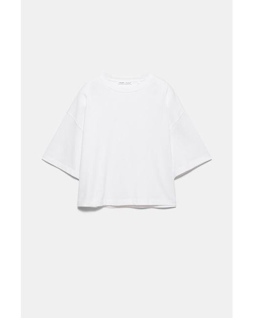 Pull&Bear White Boxy Fit Short Sleeve T-Shirt