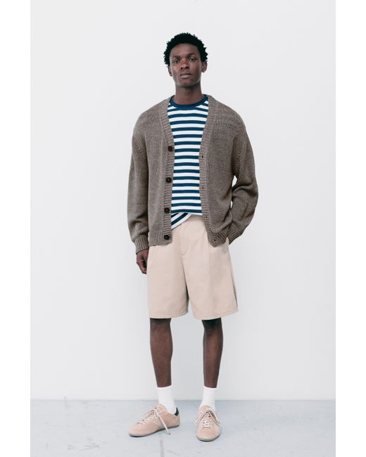 Pull&Bear Gray Rustic Cardigan for men
