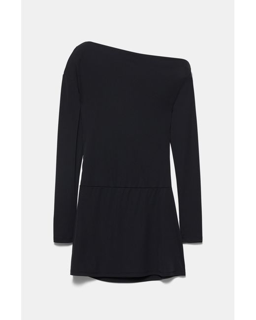 Pull&Bear Black Short Asymmetric Dress