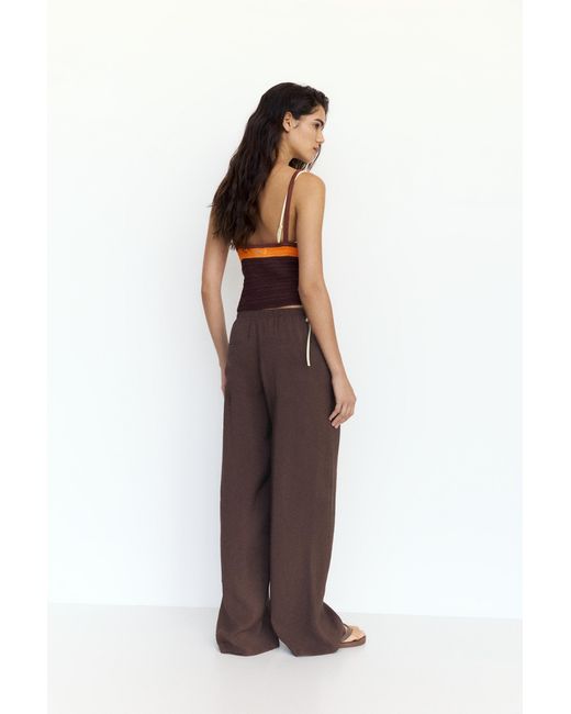 Pull&Bear Blue Drawstring Flowing Trousers