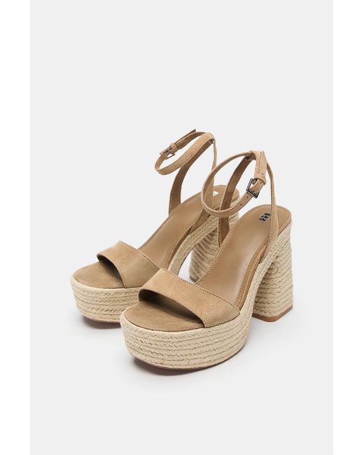 Pull&Bear Blue Jute High-Heel Sandals