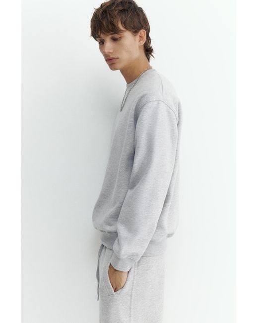Pull&Bear Gray Relaxed Fit Sweatshirt for men