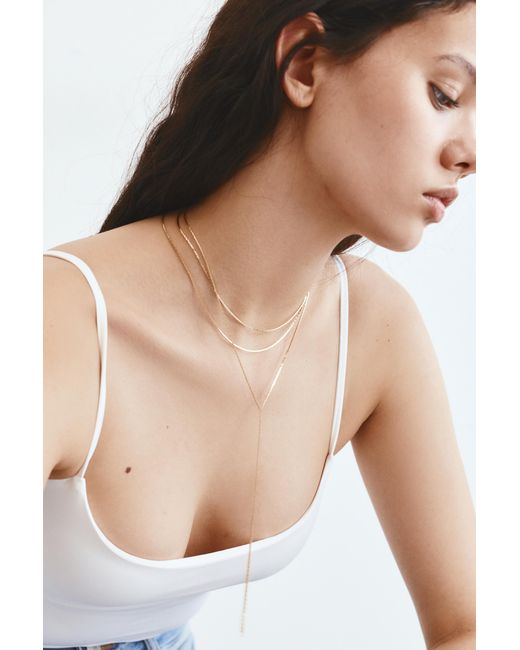 Pull&Bear White Lariat-Halskette