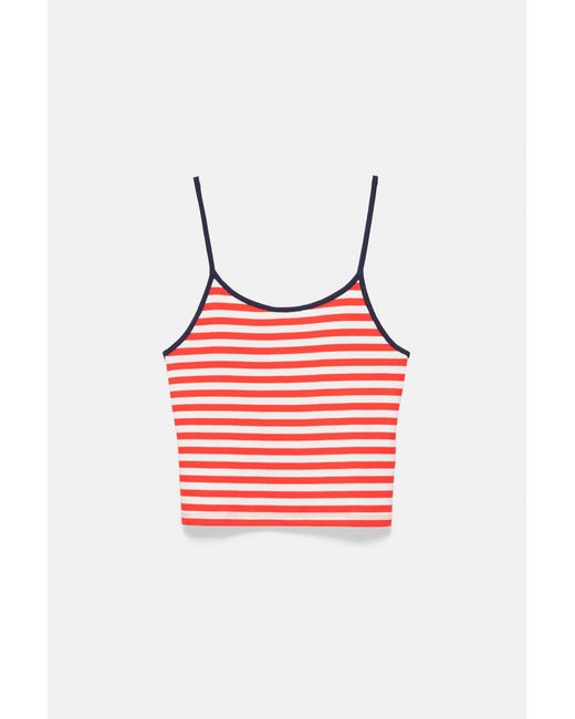 Pull&Bear Red Striped Strappy Top