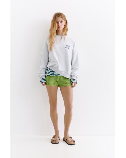 Pull&Bear Sweater Met Kreeftenprint in het Gray