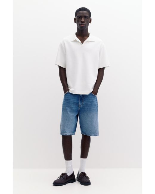 Polo Manches Courtes Interlock Pull&Bear pour homme en coloris White