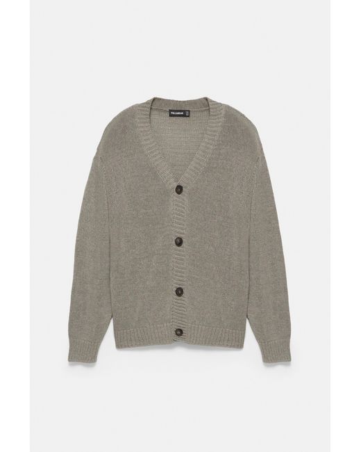 Pull&Bear Gray Rustic Cardigan for men