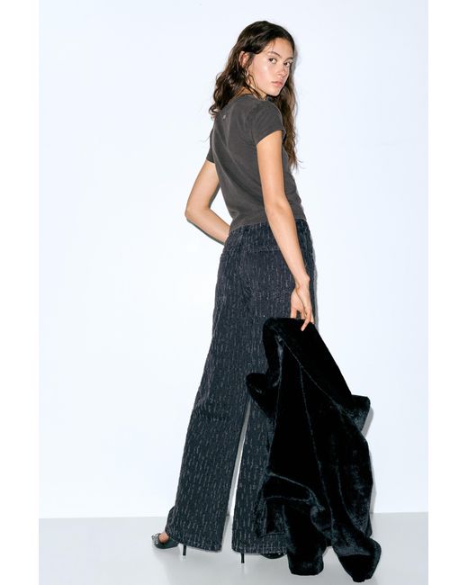 Pull&Bear Black Rhinestone T-Shirt
