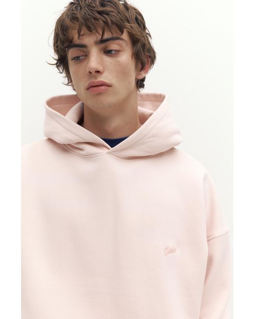 Pull&Bear Black Stwd Embroidered Hoodie for men