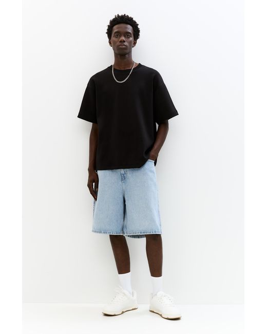 Pull&Bear Basic Sweater Met Korte Mouw in het Black voor heren