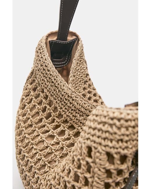 Pull&Bear Blue Woven Tote Bag