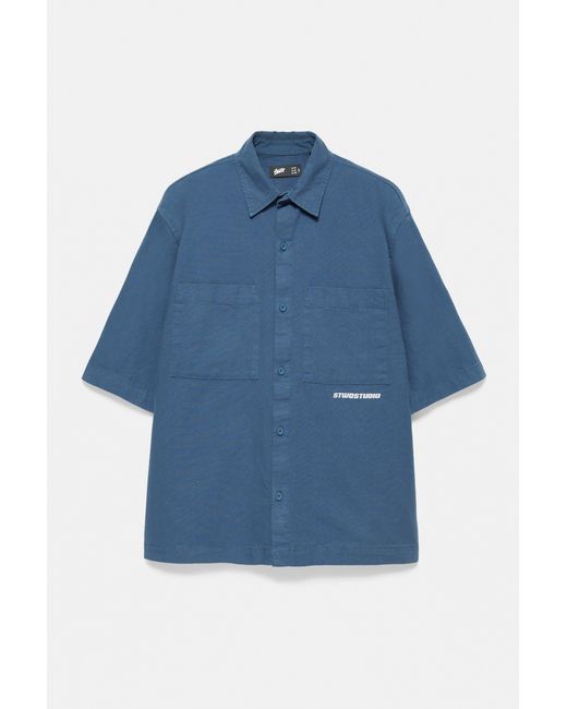 Pull&Bear Stwd Studio Kurzarmhemd in Blue für Herren