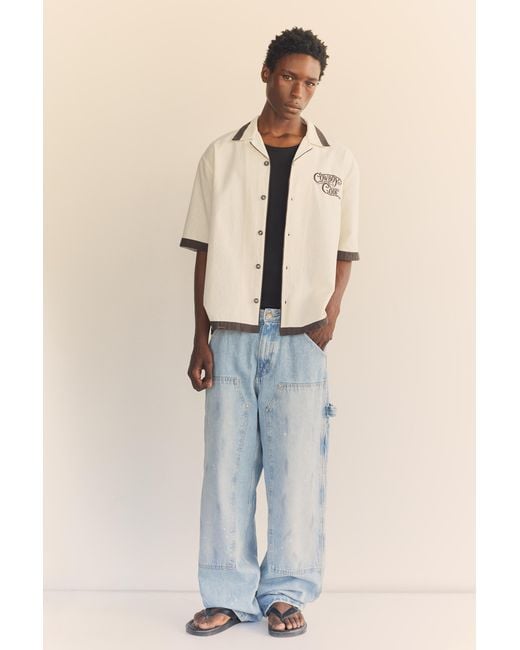 Pull&Bear Natural Cowboy Code Short Sleeve Shirt for men