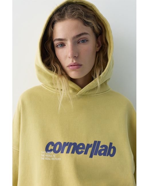 Pull&Bear Green Graphic Hoodie