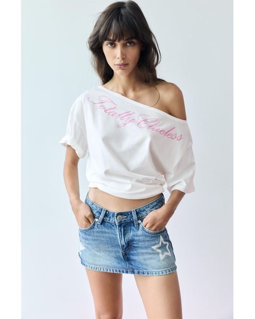 Pull&Bear Blue Clueless Asymmetric T-Shirt