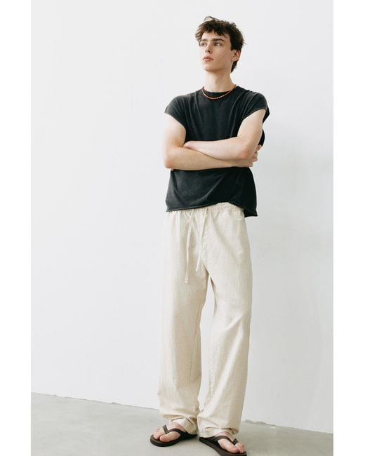 Pull&Bear White Rustic Joggers for men