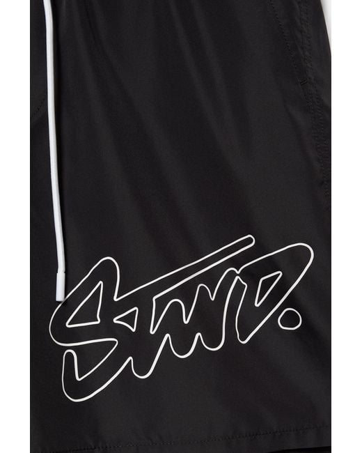 Pull&Bear Black Stwd Board Shorts for men