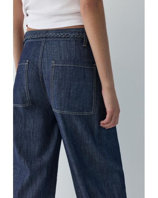 Pull&Bear Blue Balloon Jeans With Drawstring