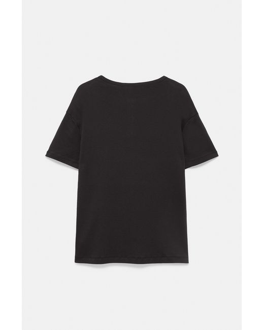 Pull&Bear Black Basic Henley T-Shirt for men