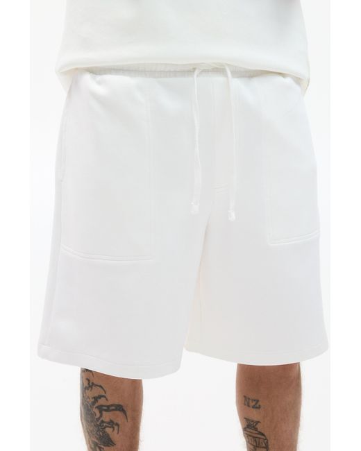 Pull&Bear White Interlock Tracksuit Shorts for men
