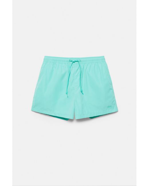 Pull&Bear Blue Basic Swim Shorts for men