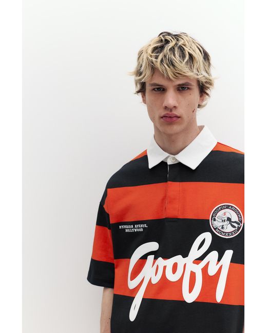 Pull&Bear Red Goofy Polo Shirt for men