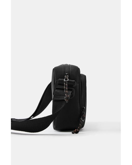 Pull&Bear Black Stwd Crossbody Bag for men