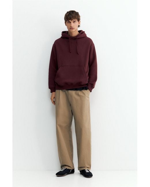 Pull&Bear Basic Sweater Met Capuchon in het Red voor heren
